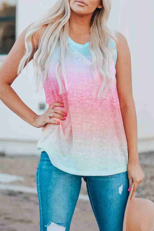 Débardeur Ombré Multicolore - Col Haut Poches Femme Été by Dear-Lover Dropshipping