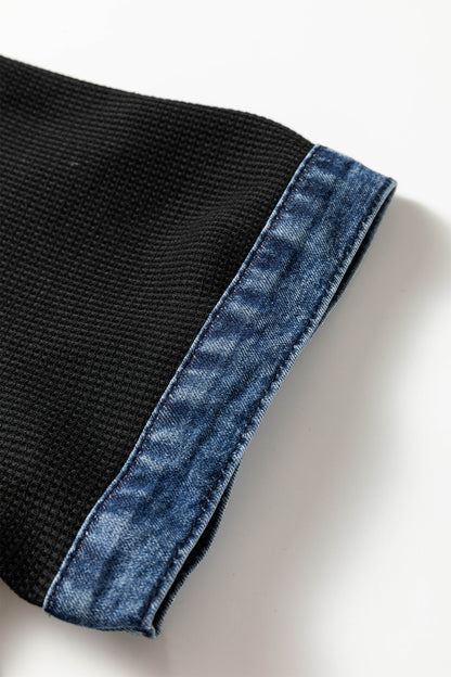 robe shift grande taille détail manche courte bord roulé noir