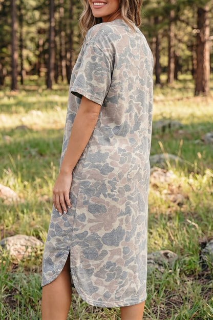 Casual camouflage dress - Short sleeves