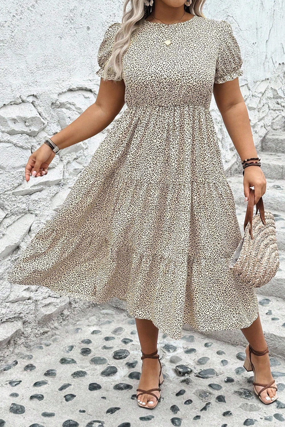 Robe léopard grande taille femme – Élégante & Confortable