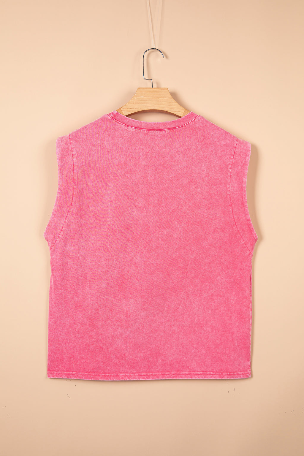Débardeur femme rose sans manches, dos uni
