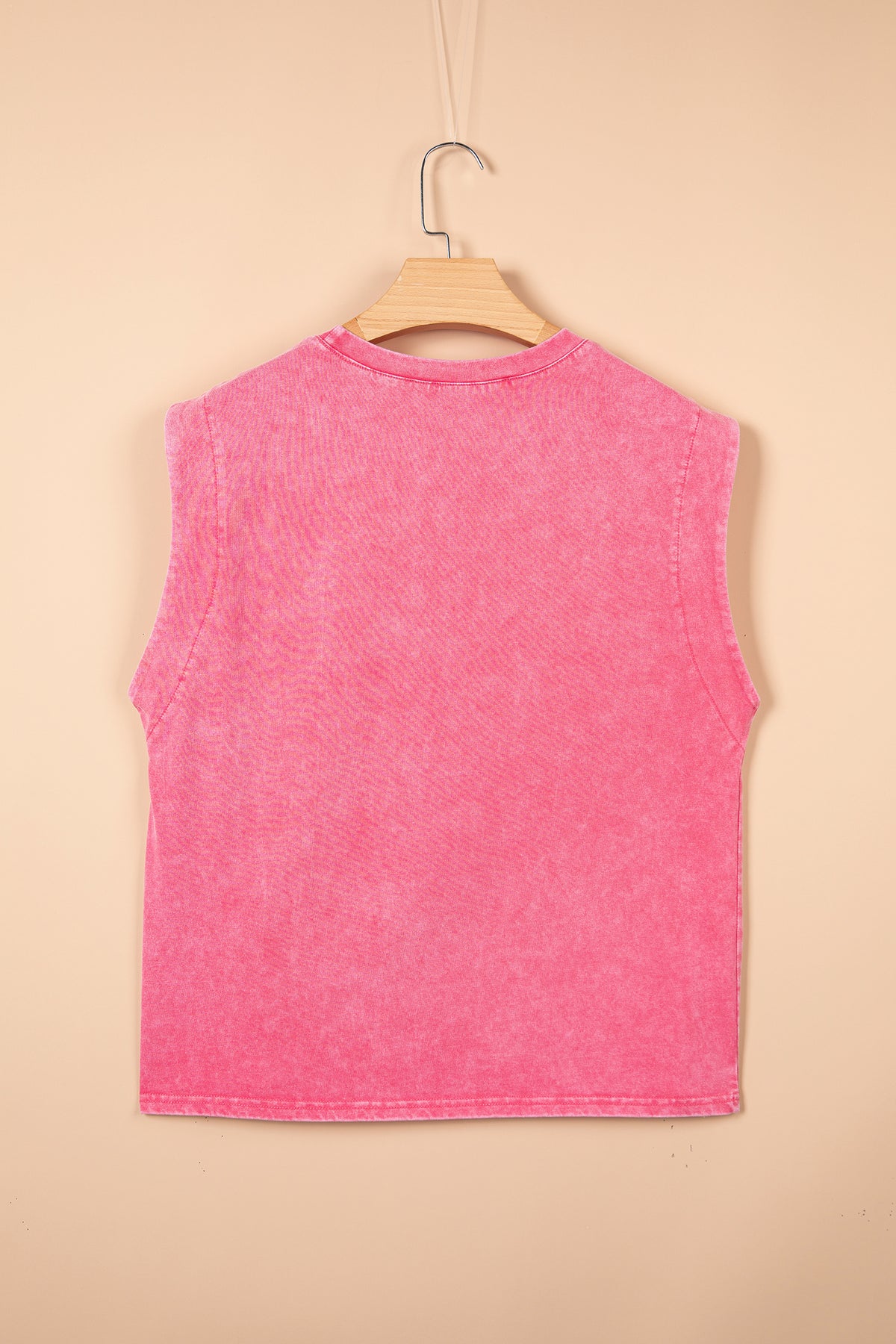 Débardeur femme rose sans manches, dos uni