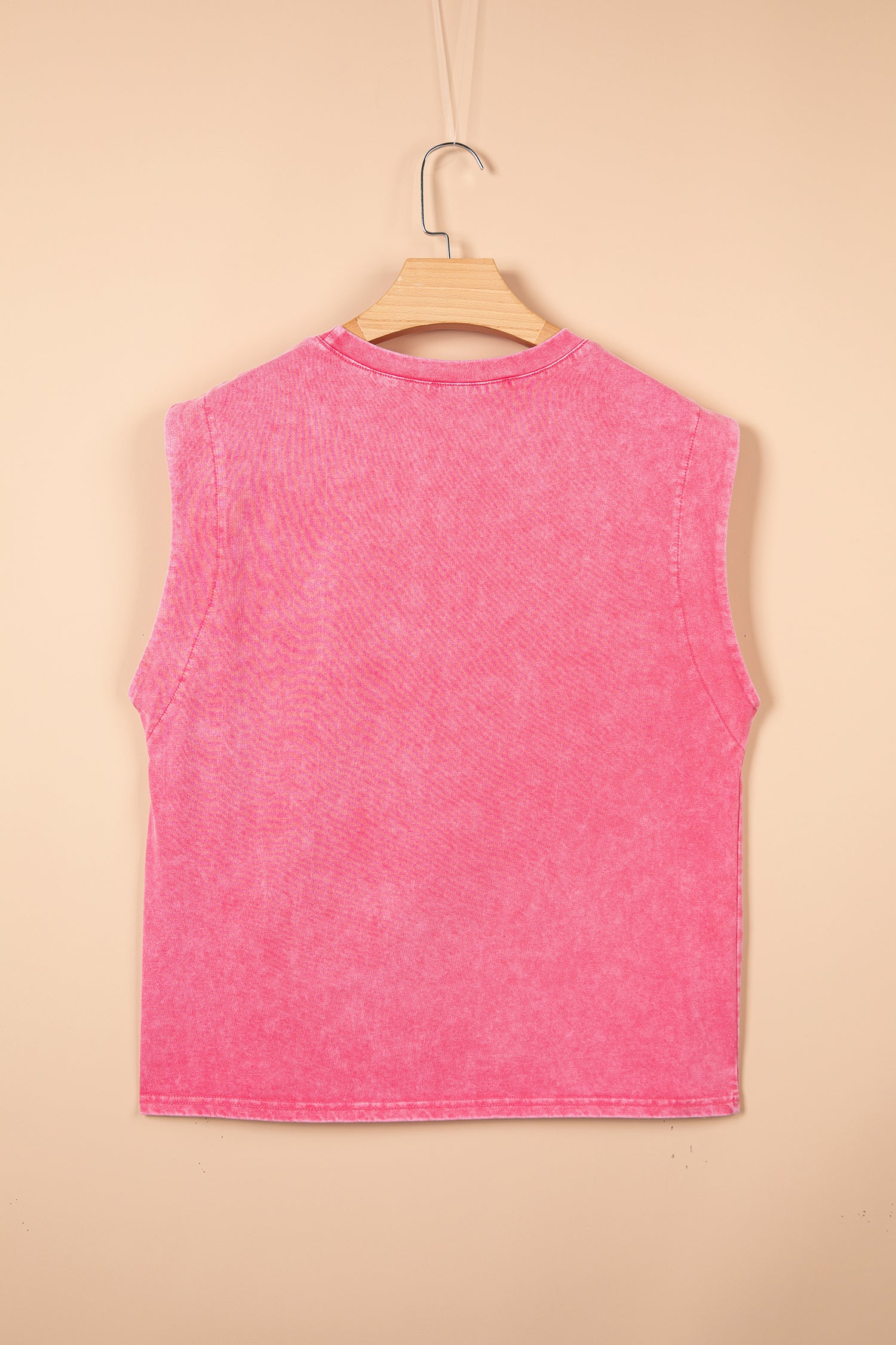 Débardeur femme rose sans manches, dos uni