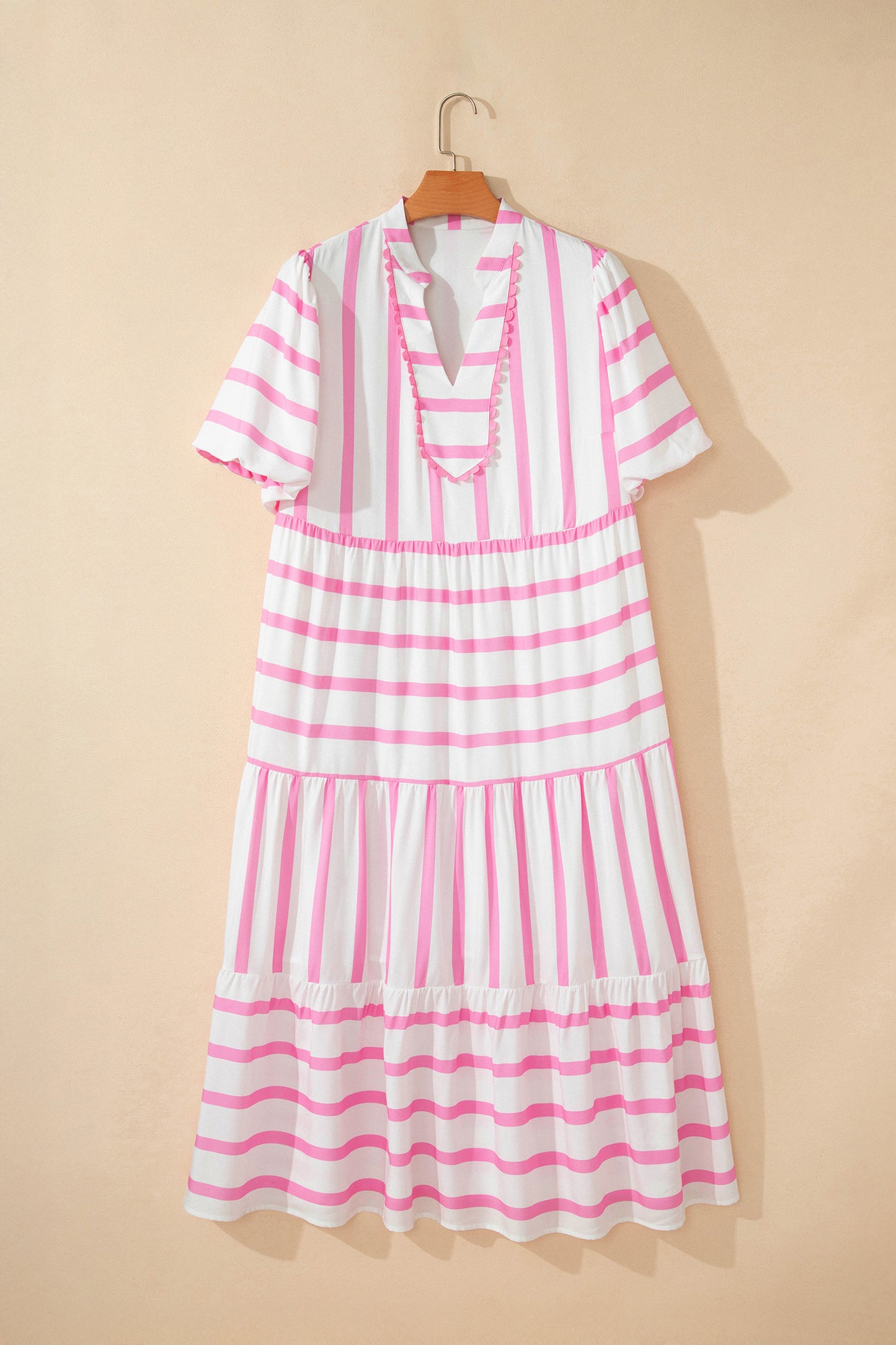Robe Maxi Grandes Tailles Élégante Rayée Été