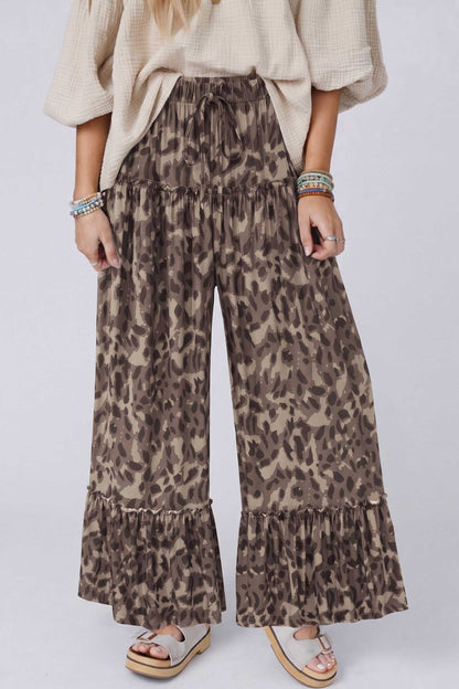 Pantalon Large Camouflage Multicolore – Coupe Wide Leg Casual