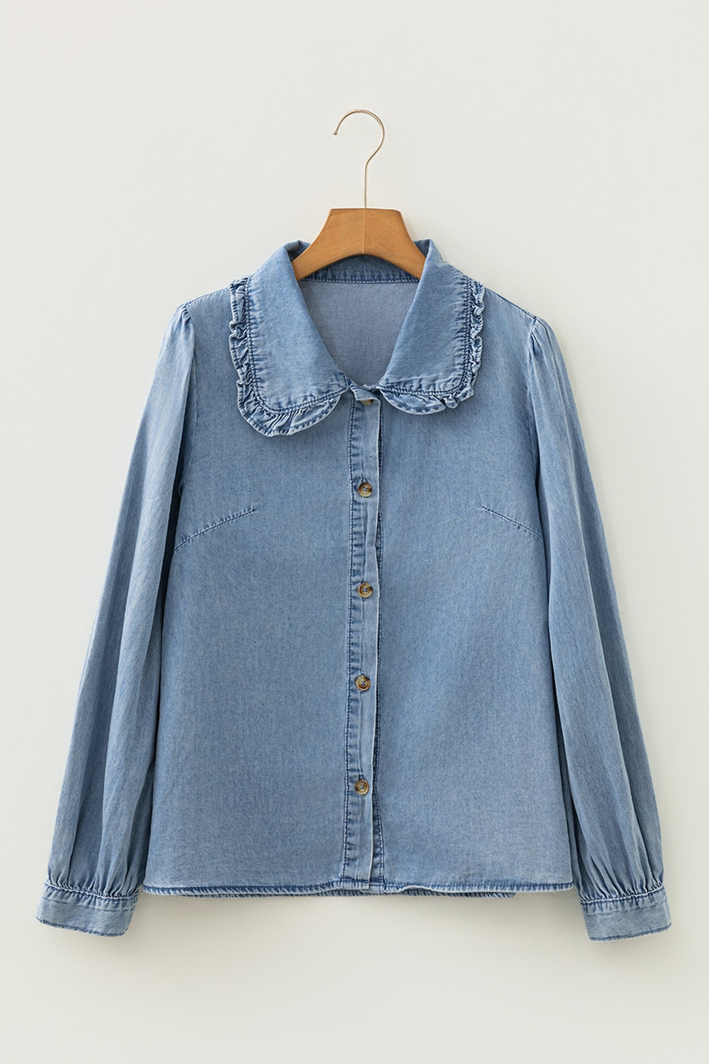 Jean Élégant Beau Blue Ruffled