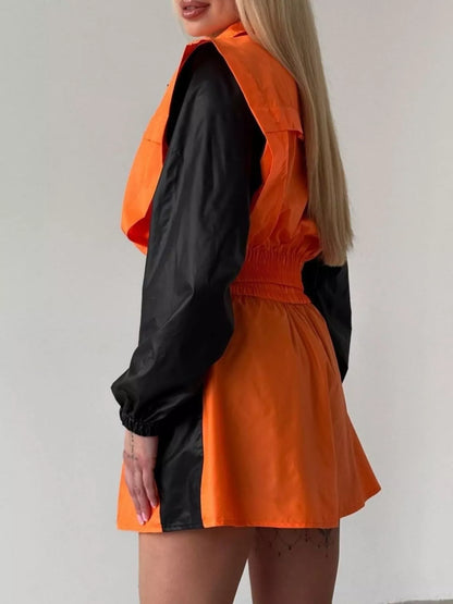 Ensemble deux pièces veste courte zippée et jupe-short pour femme – vue 14