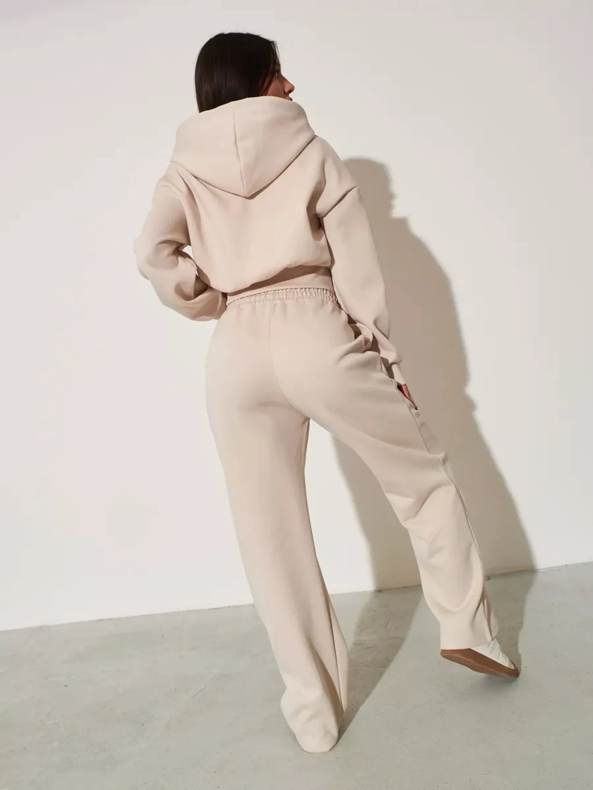 Ensemble femme sweat zippé à capuche et pantalon large – vue 6