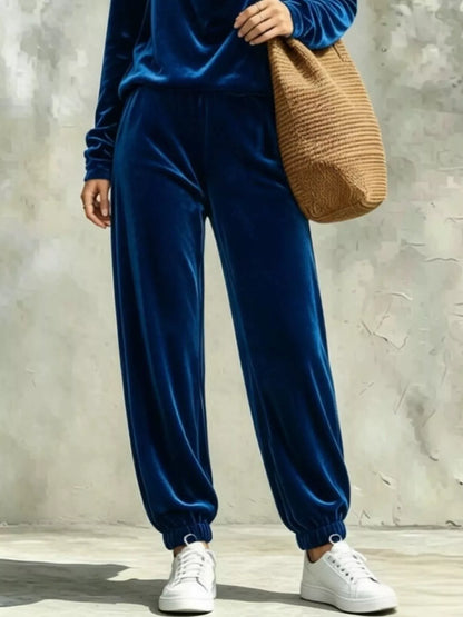 Ensemble velours femme, haut à col bénitier et pantalon assorti – vue 6