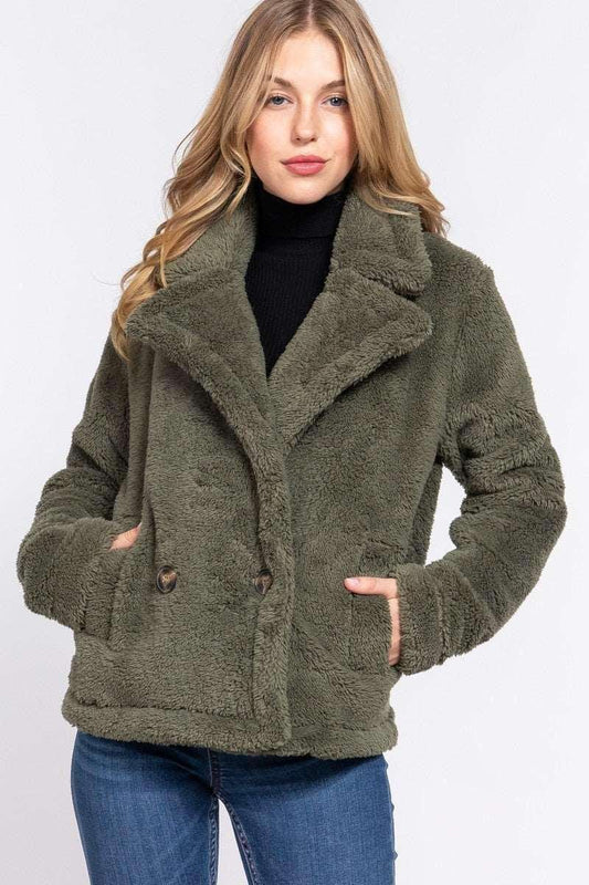 Faux Fur Sherpa Jacket - Premium  - Shop now at Oléna-Fashion