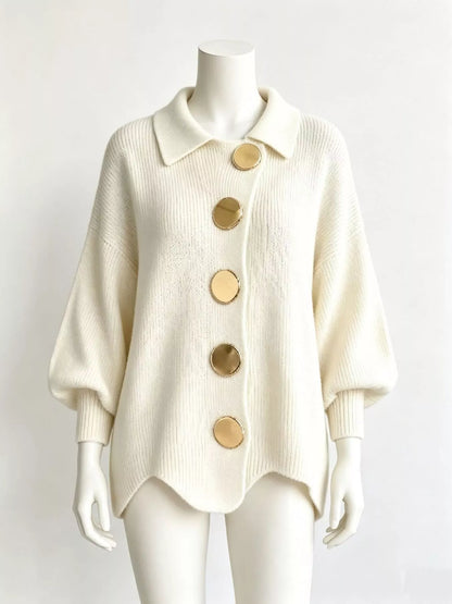 Gilet long femme en maille, col montant et ourlet ondulé – vue 4
