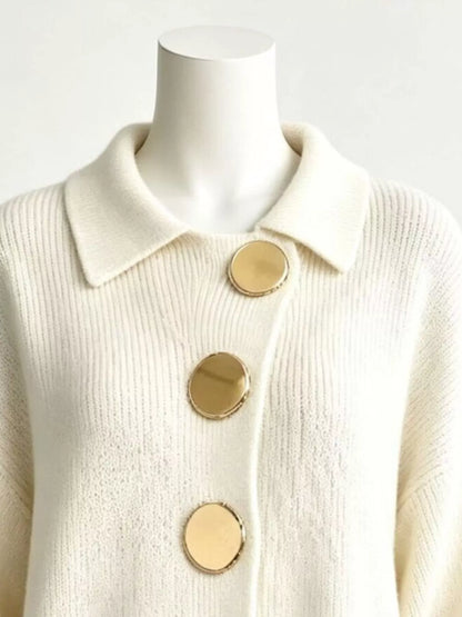Gilet long femme en maille, col montant et ourlet ondulé – vue 5