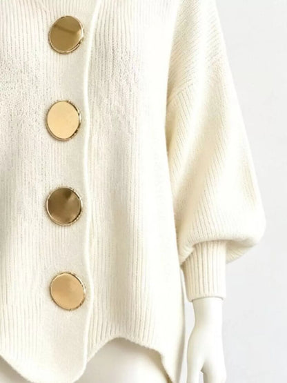 Gilet long femme en maille, col montant et ourlet ondulé – vue 6