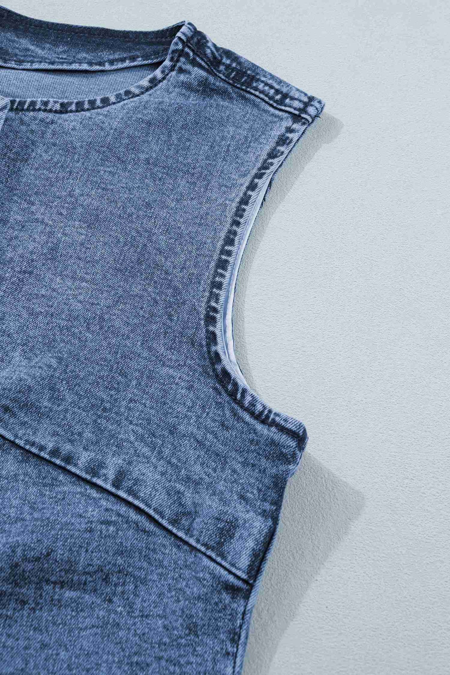 Gilet Sans Manches Denim Bleu Boutons Fente Avant Style Western Femme by Dear-Lover Dropshipping