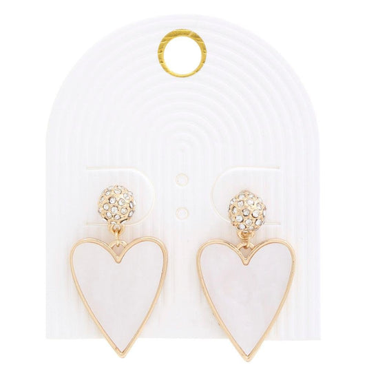 Heart Rhinestone Bead Dangle Earring - Premium  - Shop now at Oléna-Fashion