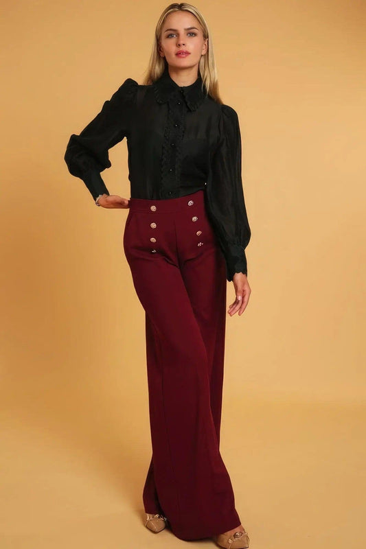 High Waisted Dress Pants - Fusion of Sophistication & Modern Flair - Premium Pants - Shop now at Oléna-Fashion
