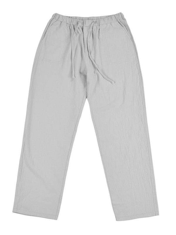 Pantalon décontracté en lin tissé pour homme - Taille S à 5XL