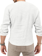 T-shirt homme à manches longues : col en V profond