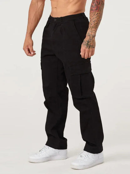 Pantalon homme décontracté coupe droite, 100% confortable - Oléna-Fashion