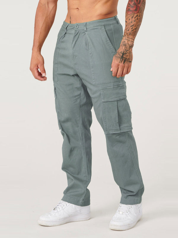 Pantalon homme décontracté coupe droite, 100% confortable Vert