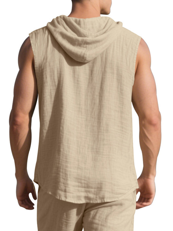 Gilet Sans Manches Lin Homme Décontracté | Élégance