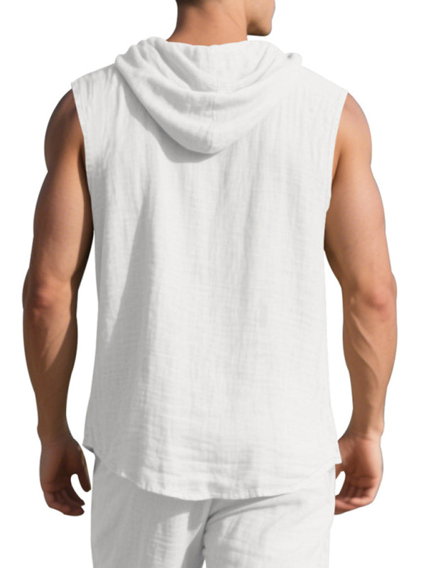 Gilet Sans Manches Lin Homme Décontracté | Élégance