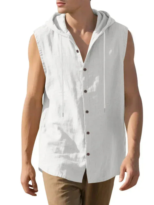 Gilet Sans Manches Lin Homme Décontracté | Élégance - Oléna-Fashion
