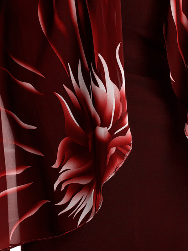 Robe grande taille élégante en maille dentelle chic