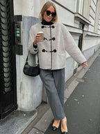 Cardigan Femme Cachemire Élégant avec Fermeture Métallique