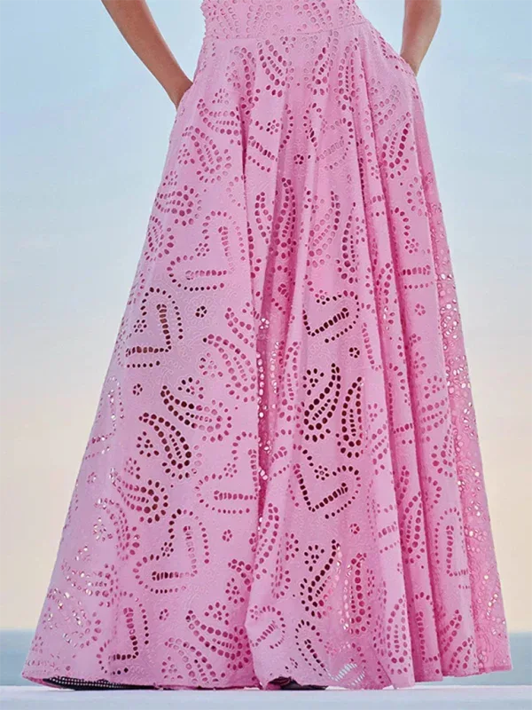 Ensemble Deux Pièces Femme Ample Haut Sans Manches Jupe Longue - Oléna-Fashion