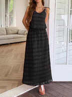 Ensemble deux pièces décontracté de vacances à l'ambiance balnéaire Noir