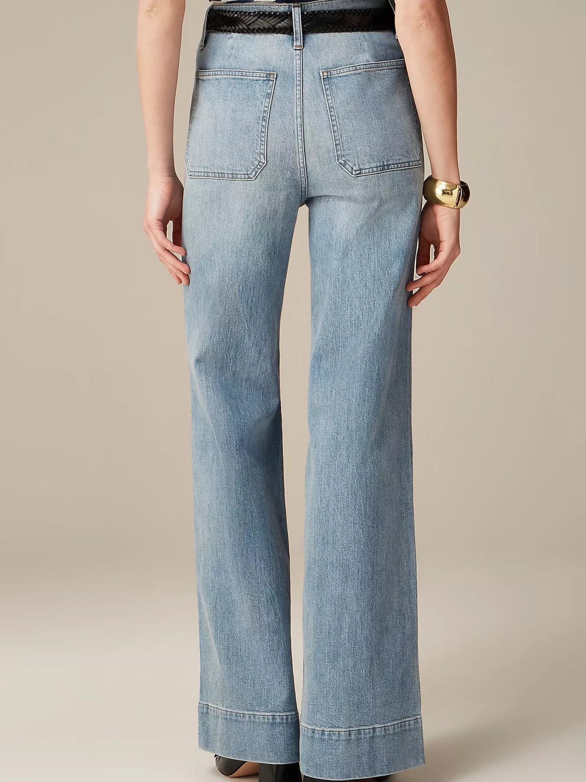 Jean femme taille haute avec poches, zip et boutons – vue 6