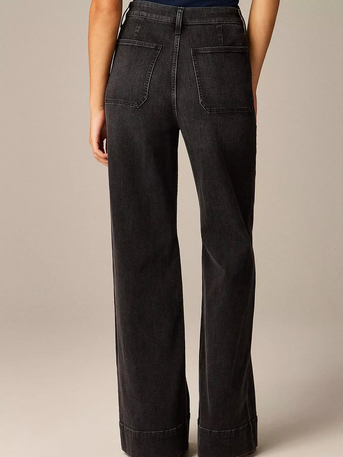 Jean femme taille haute avec poches, zip et boutons – vue 8