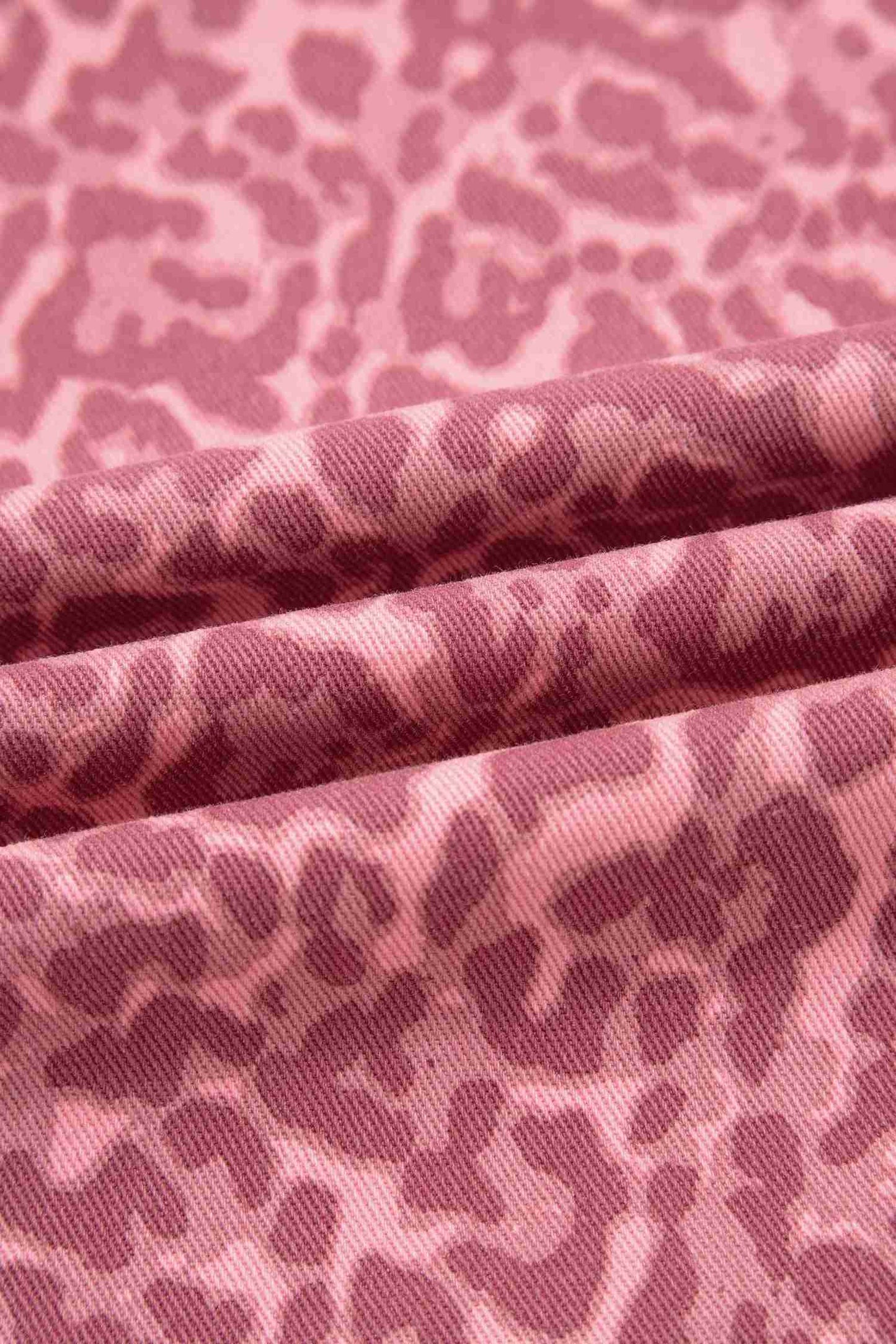 Jean Léopard Rose Jambe Large Taille Haute Bords Effilochés Femme by Dear-Lover Dropshipping