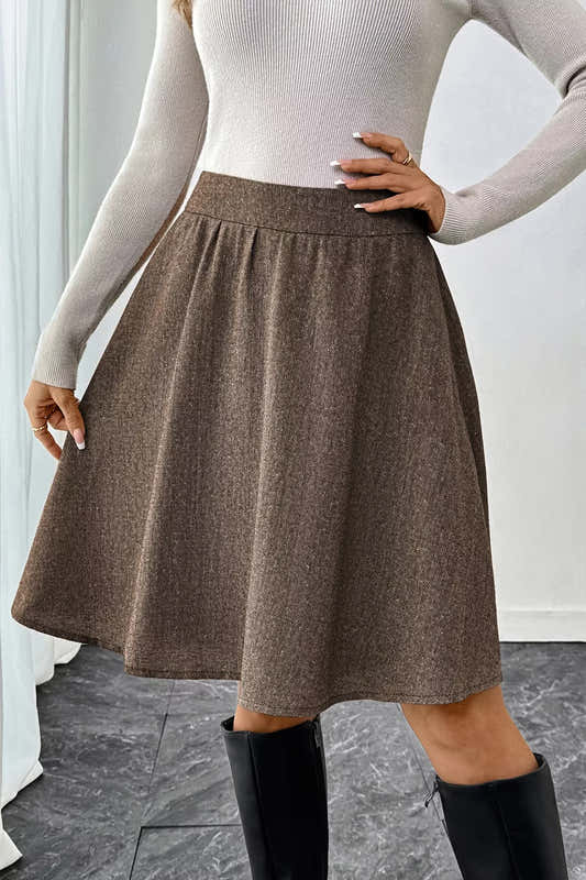 Jupe courte évasée texturée pour femme – vue 1
