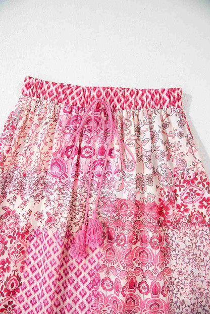 Jupe Longue Bohème Rouge Pompons Taille Élastique Femme by Dear-Lover Dropshipping
