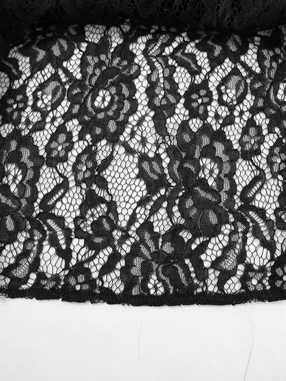 Jupe longue en dentelle noire pour femme – vue 11