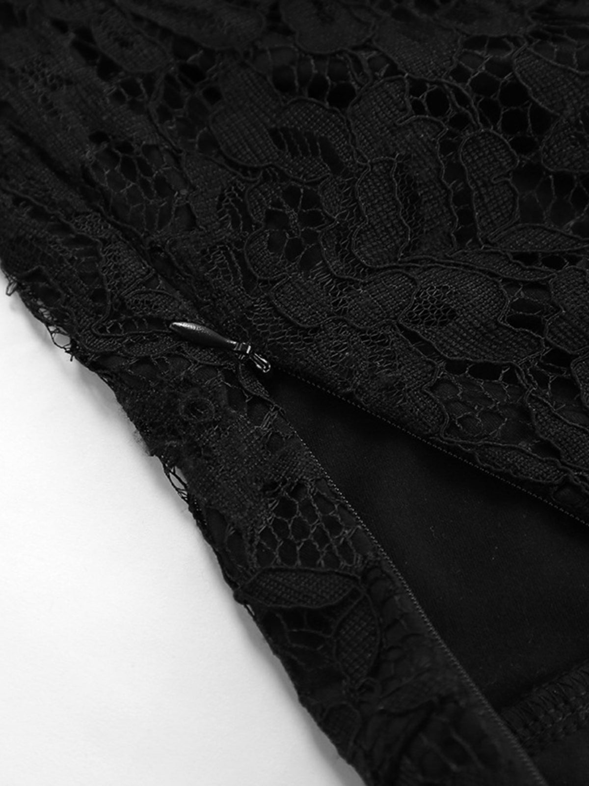 Jupe longue en dentelle noire pour femme – vue 12