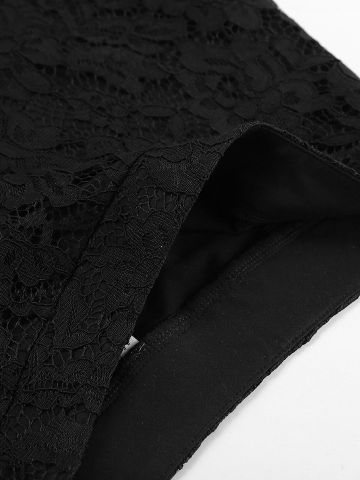 Jupe longue en dentelle noire pour femme – vue 9