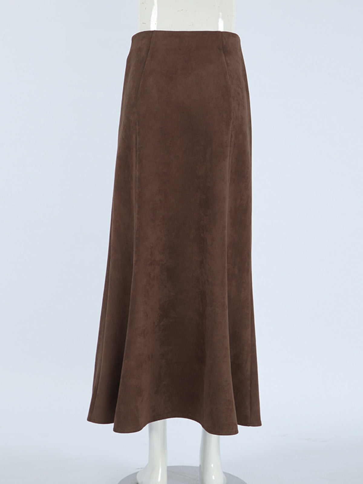 Jupe midi effet daim marron foncé pour femme – vue 10
