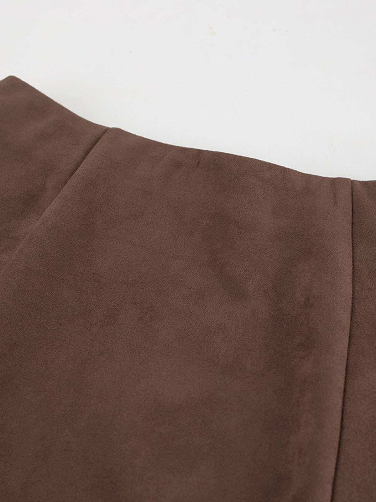 Jupe midi effet daim marron foncé pour femme – vue 11