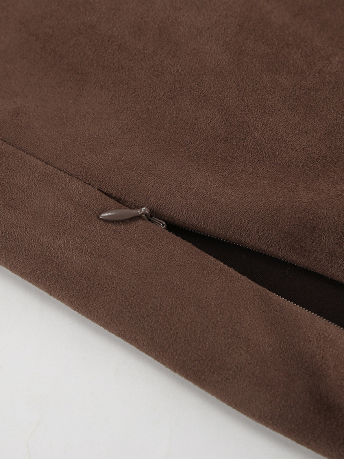 Jupe midi effet daim marron foncé pour femme – vue 12