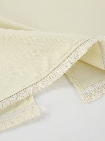 Jupe midi fendue en coton beige pour femme – vue 12