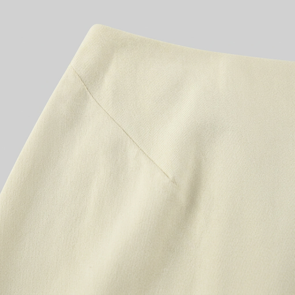 Jupe midi fendue en coton beige pour femme – vue 7