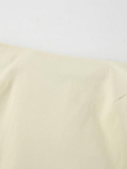 Jupe midi fendue en coton beige pour femme – vue 9