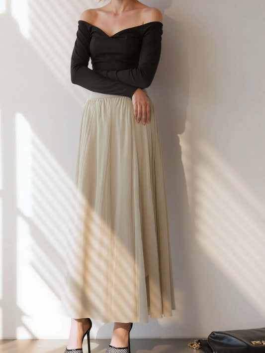 Jupe midi taille haute pour femme – vue 1