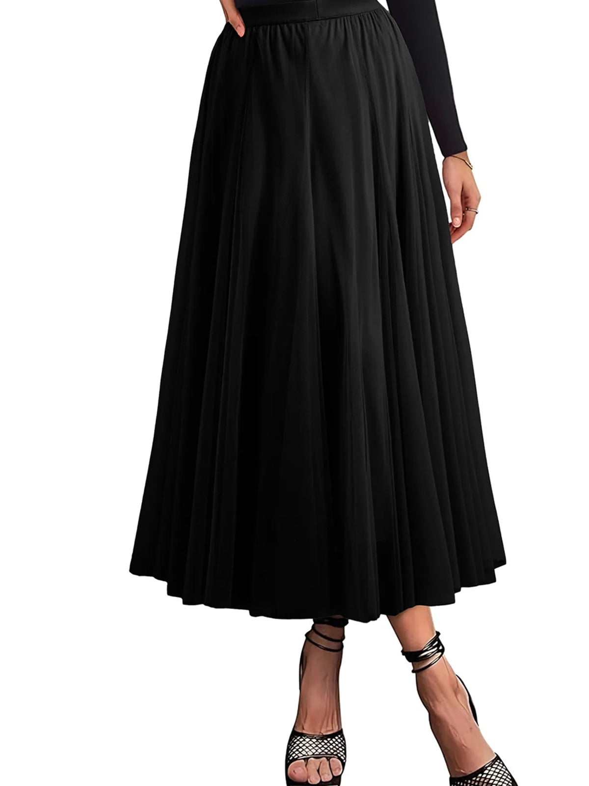 Jupe midi taille haute pour femme – vue 12
