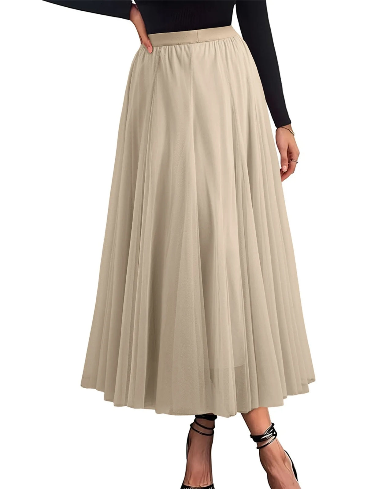 Jupe midi taille haute pour femme – vue 2