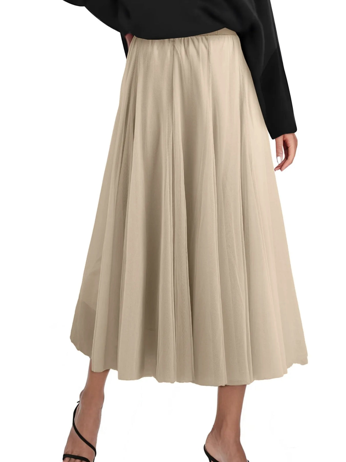 Jupe midi taille haute pour femme – vue 3