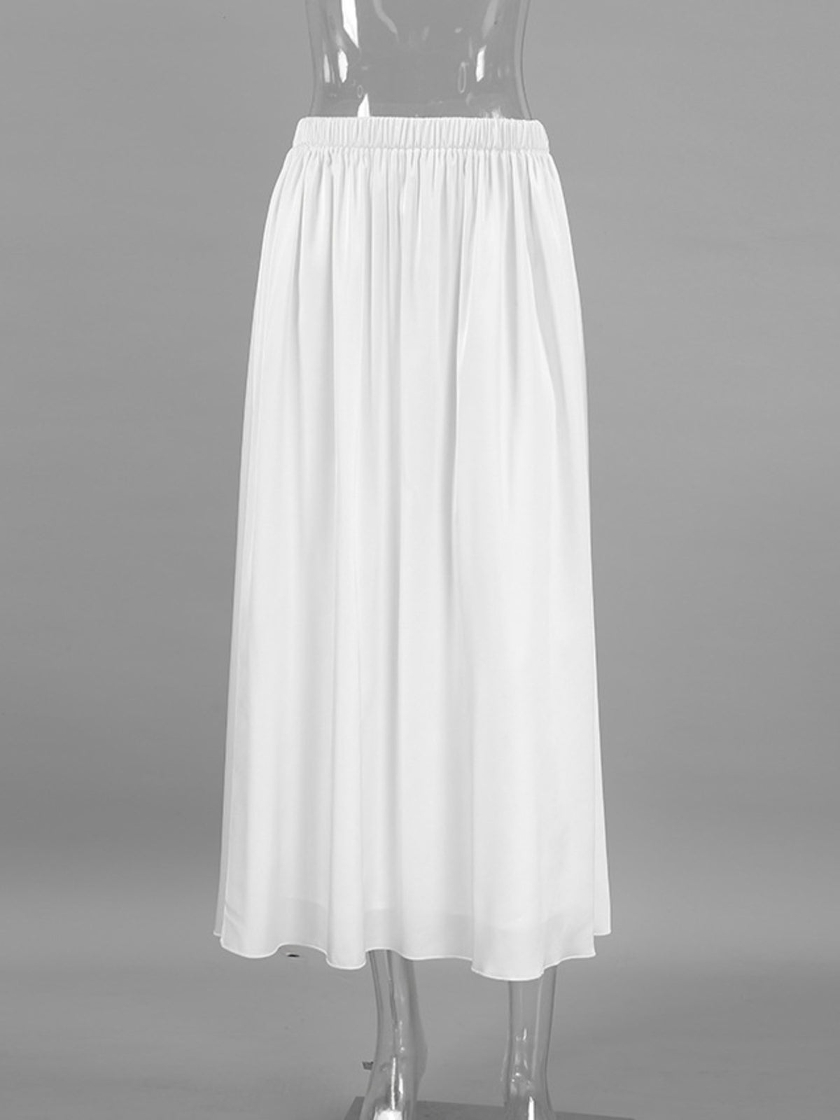 Jupe à taille élastique et poches blanche pour femme – vue 5